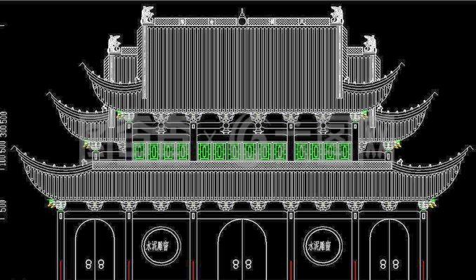 古建筑祠堂戲臺(tái) 立面
